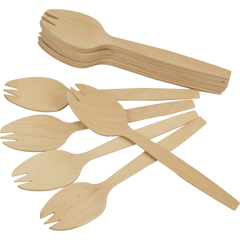 Compostable Wooden Salad fork 100 Pack Cutlery image