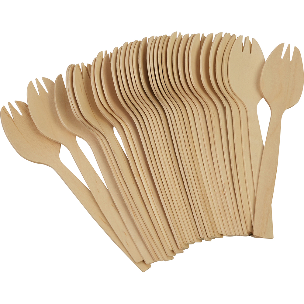 Compostable Wooden Salad fork 100 Pack Cutlery image