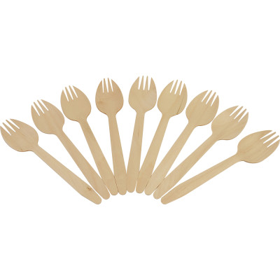 Compostable Wooden Salad fork 100 Pack