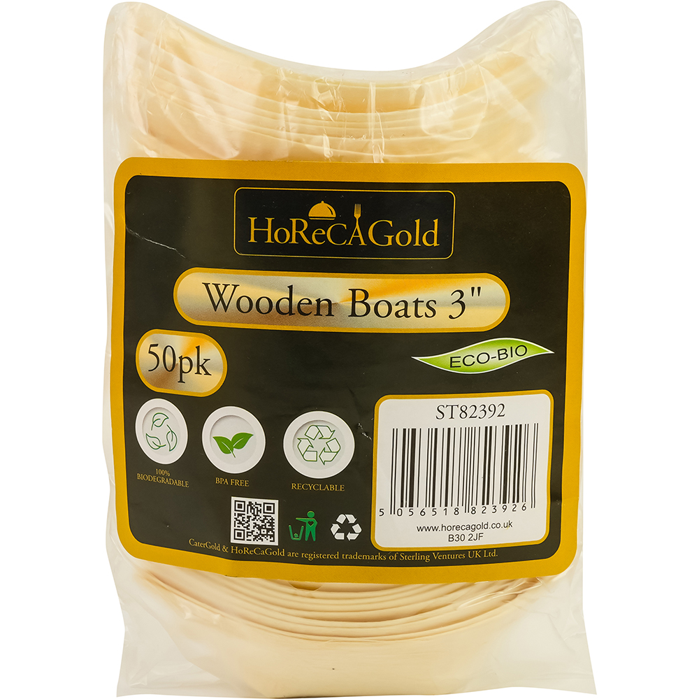 Compostable Wooden Food Serving Boats 3