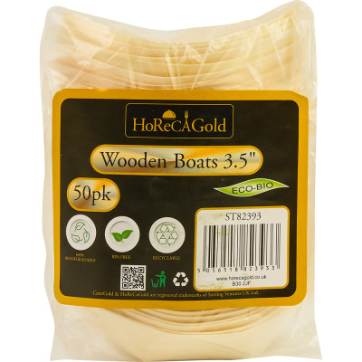 Compostable Wooden Food Serving Boats 3.5