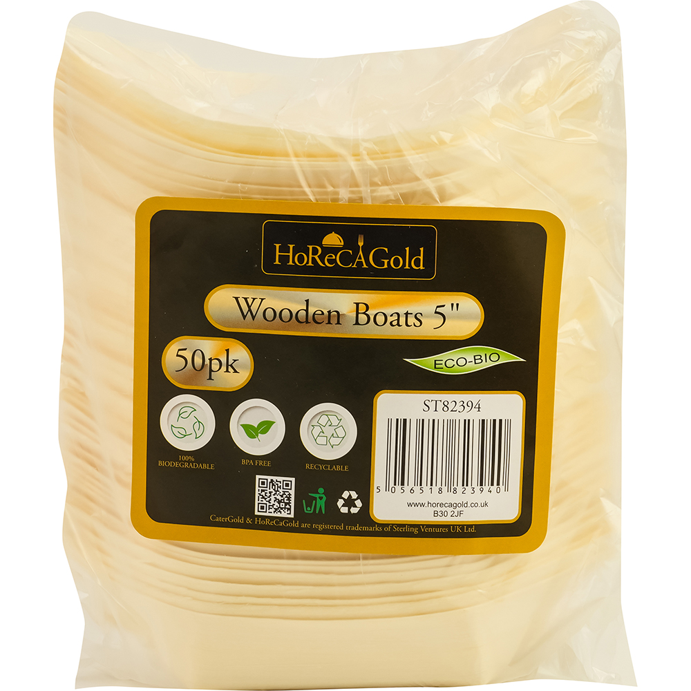 Compostable Wooden Food Serving Boats 5