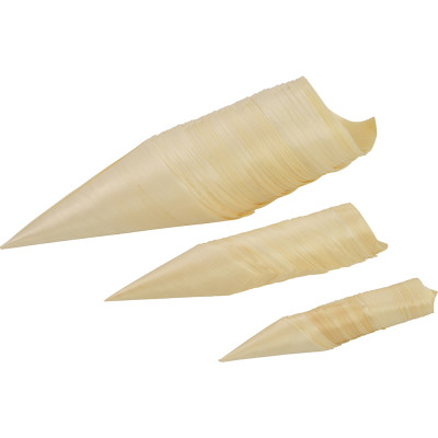 Compostable Wooden Food Serving Cone 85mm 50 Pack