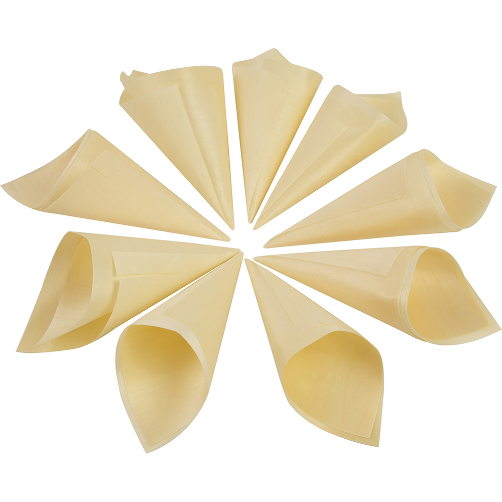 Compostable Wooden Food Serving Cone 180mm 50 Pack