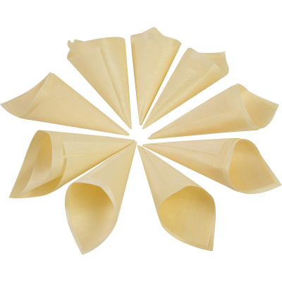 Compostable Wooden Food Serving Cone 180mm 50 Pack