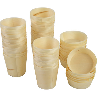 Compostable Wooden Food Serving Cups 50ml 50 Pack