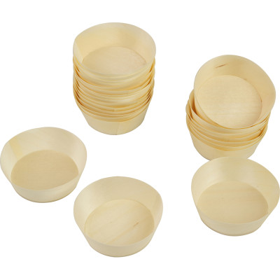 Compostable Wooden Food Serving Cups 50ml 50 Pack