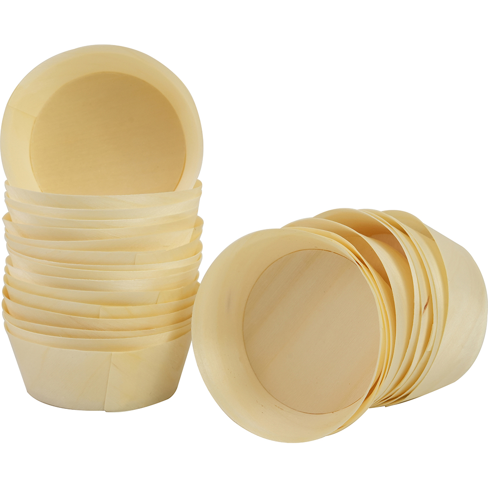 Compostable Wooden Food Serving Cups 50ml 50 Pack