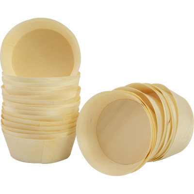 Compostable Wooden Food Serving Cups 50ml 50 Pack