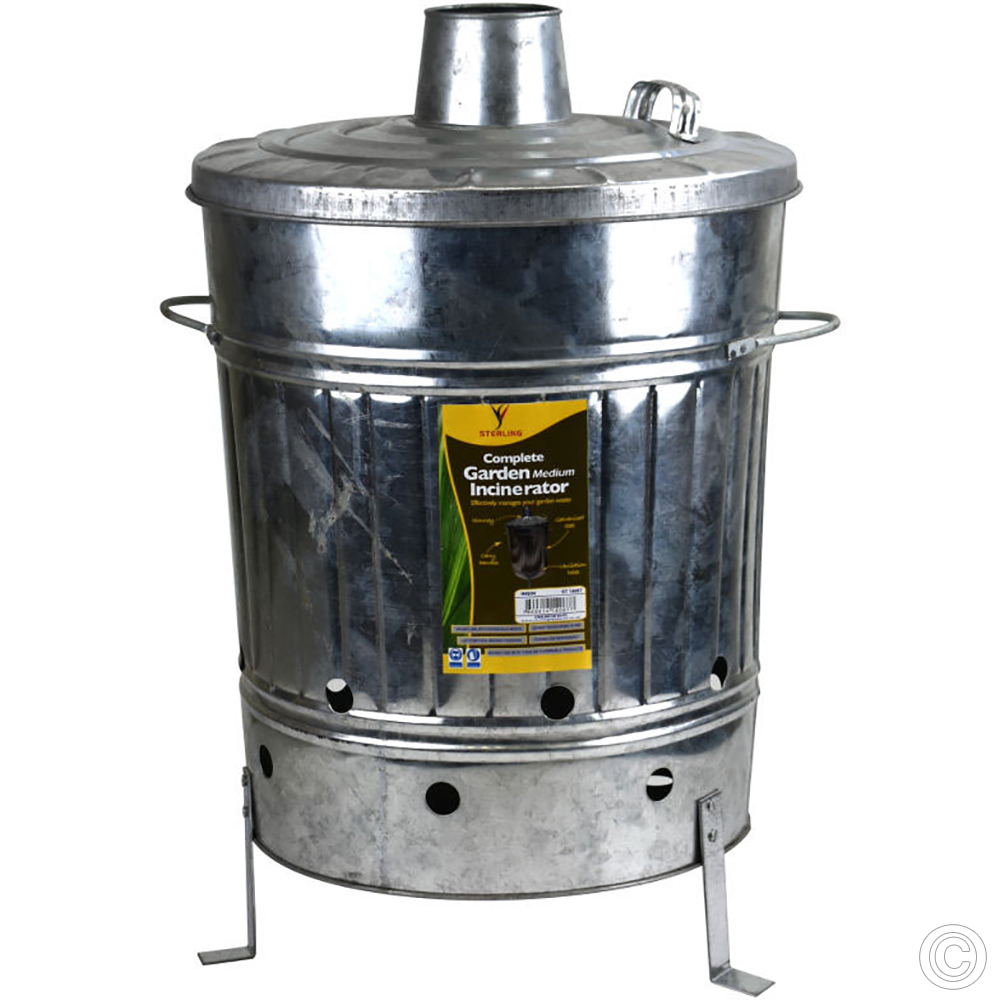 Galvanised Metal Incinerator Medium 60L