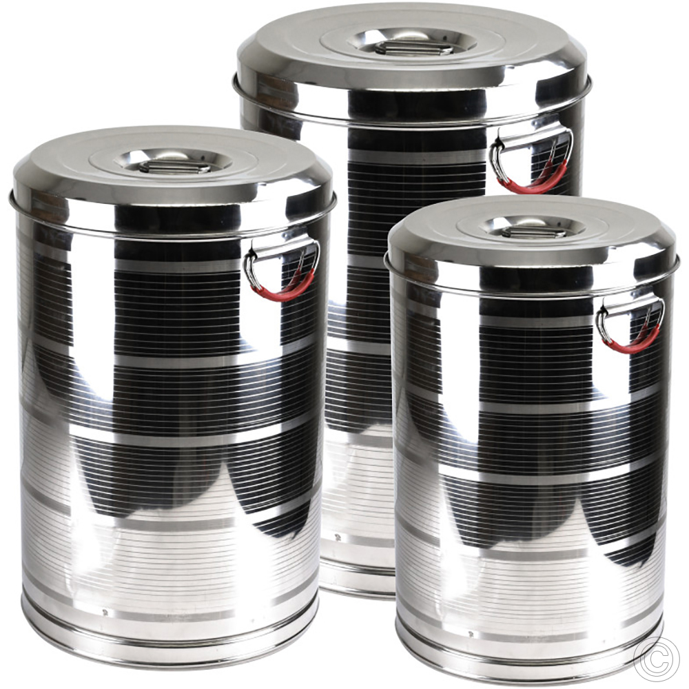 Stainless Steel Atta Drum 3pc-34/37/39 cm