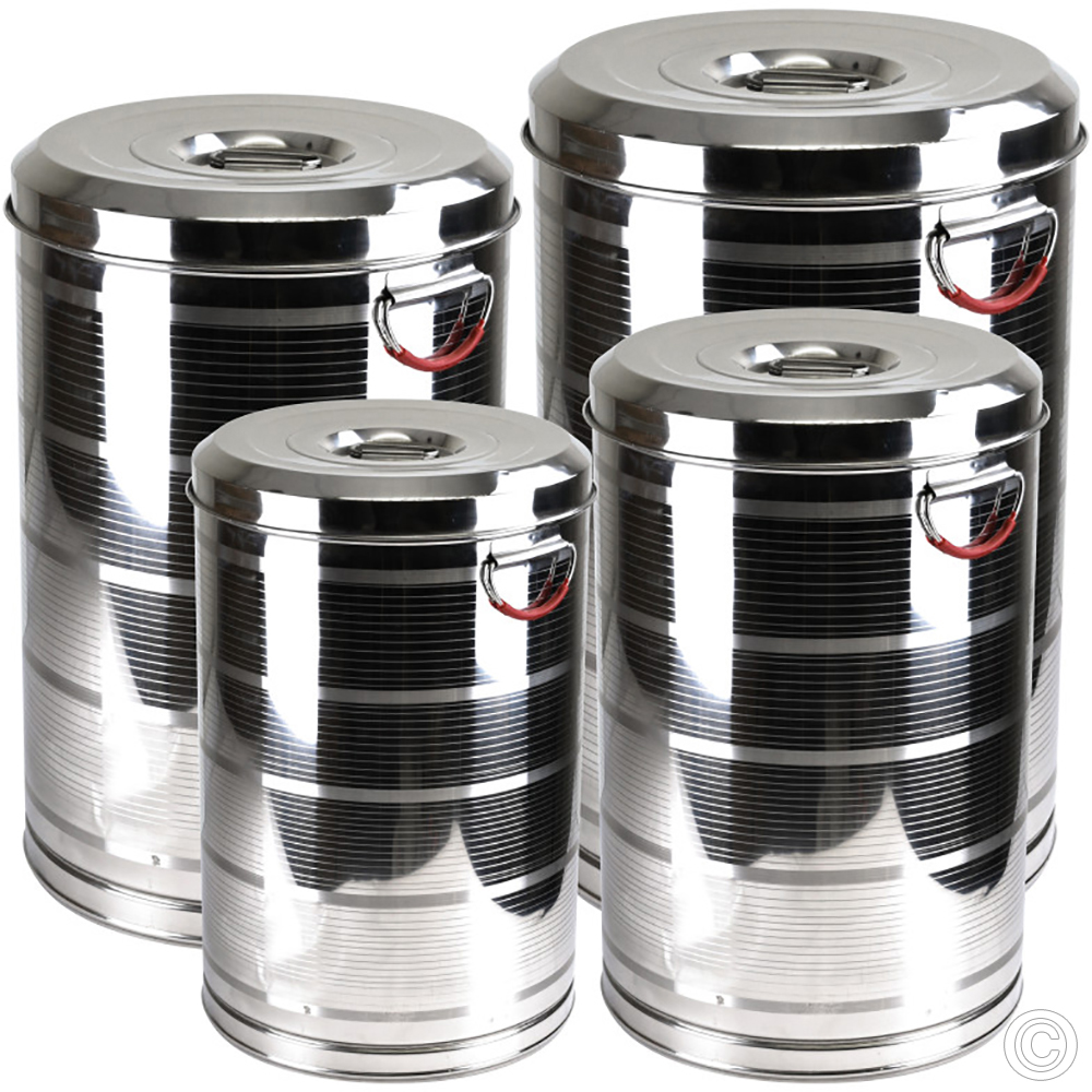 Stainless Steel Atta Drum 4pc 26/28/30/32 cm