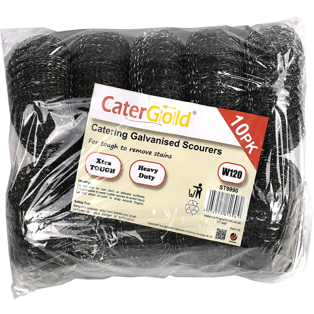 Galvanised Steel Scourer 12 x 5cm W120 10 Pack