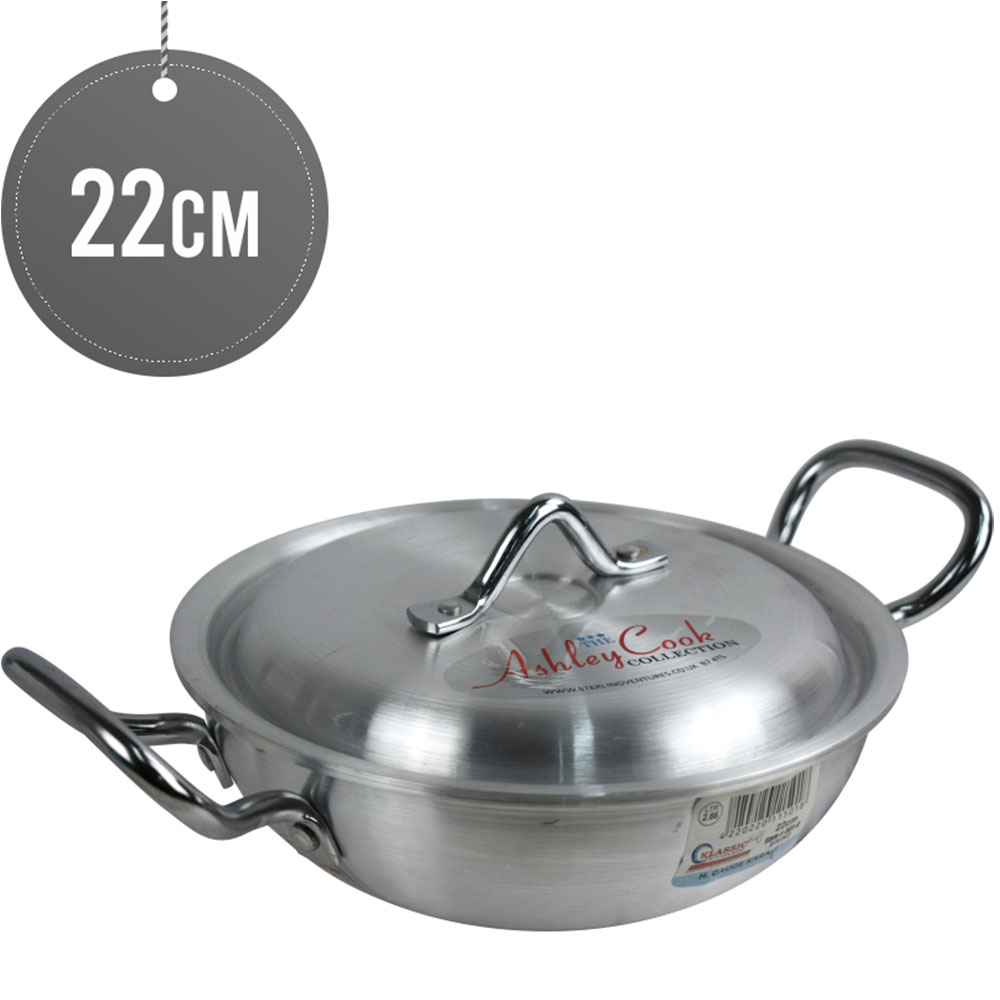Klassic Aluminium Round Karahi Wok 22cm
