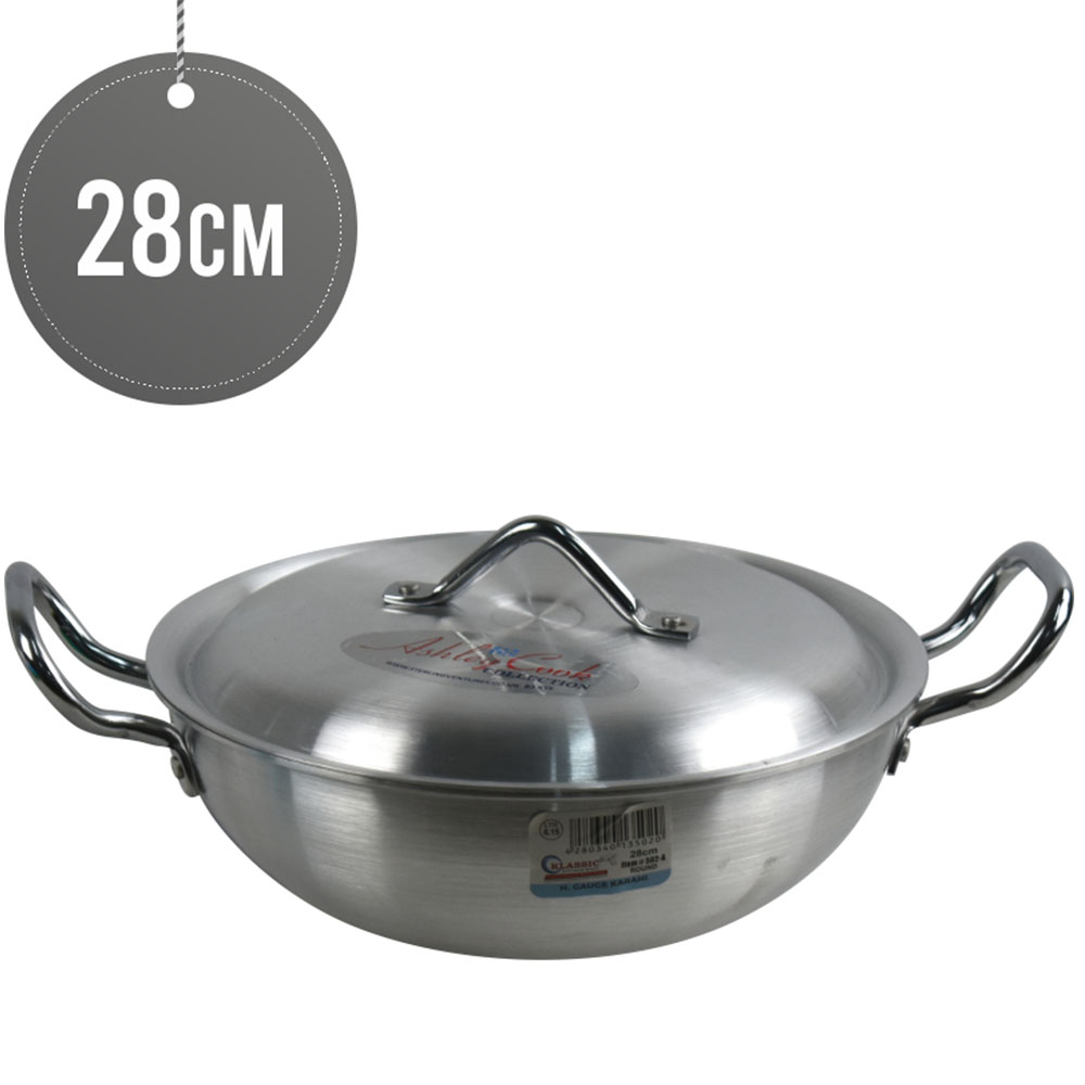 Klassic Aluminium Round Karahi Wok 28cm